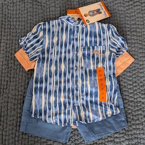 Striped Blue and White Kids Shirt